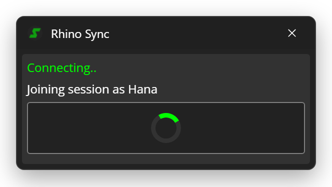 Rhino Sync connecting progress