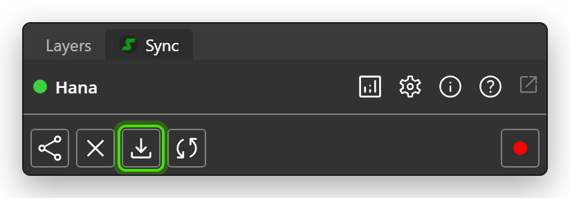 The Reload button in the Sync panel